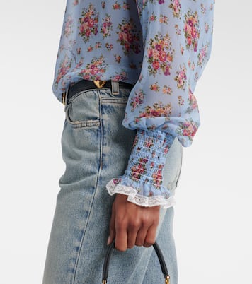 Floral ruffled silk and cotton blouse | Dolce&Gabbana