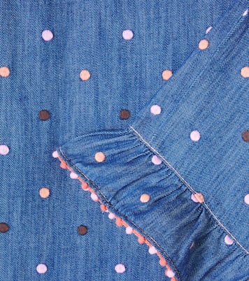 Embroidered polka-dot denim pants | Zimmermann Kids
