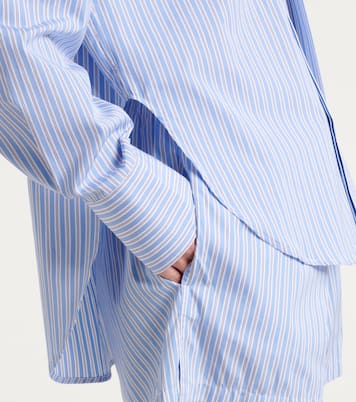 Scarf-detail striped cotton shirt | Plan C