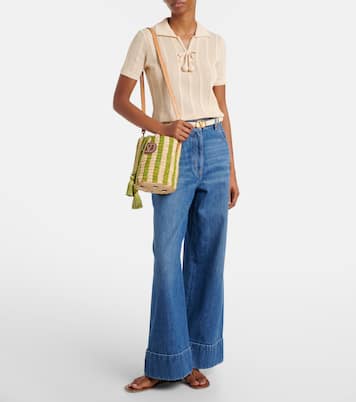 Borsa VLogo Mini in rafia a righe | Valentino Garavani