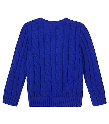 Cable-knit embroidered cotton sweater | Polo Ralph Lauren Kids