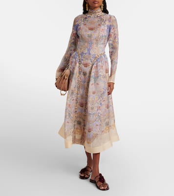 Orchid floral-appliqué leather sandals | Zimmermann