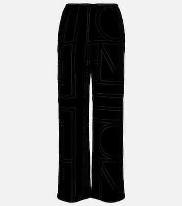 Logo velvet wide-leg pants | Toteme