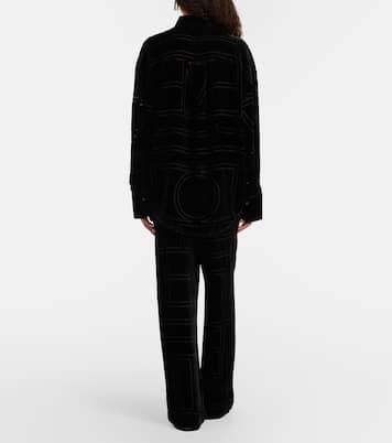 Logo velvet wide-leg pants | Toteme