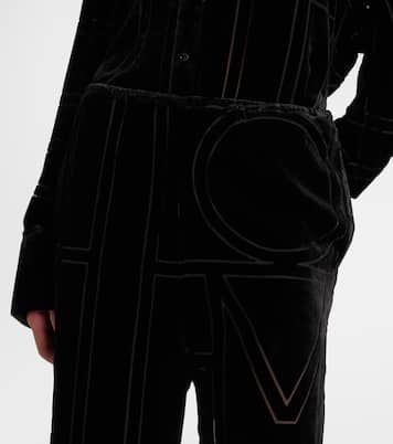 Logo velvet wide-leg pants | Toteme