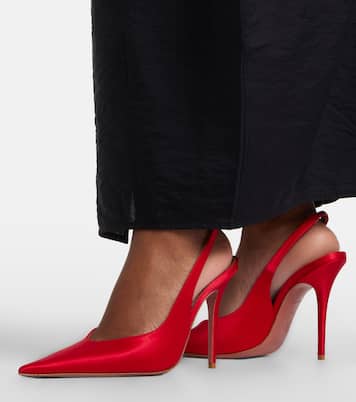 Anok satin slingback pumps | Amina Muaddi