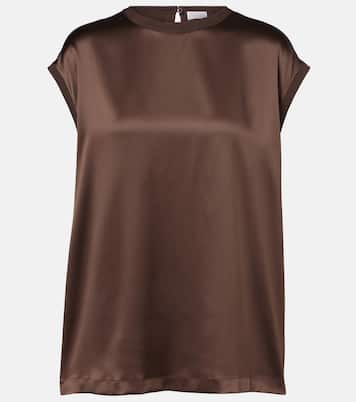 Silk-blend satin top | Brunello Cucinelli