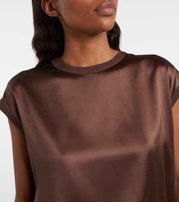 Silk-blend satin top | Brunello Cucinelli