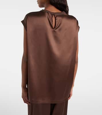 Silk-blend satin top | Brunello Cucinelli