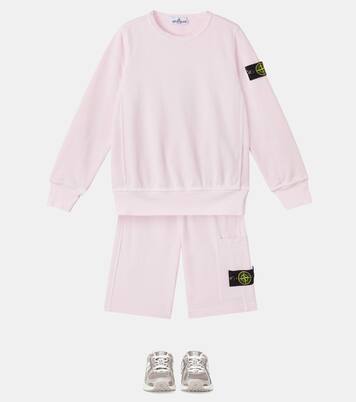 Compass cotton jersey shorts | Stone Island Junior