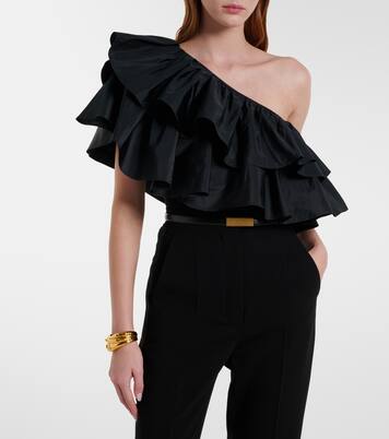 One-Shoulder-Top Elegante Orca aus Jersey und Taft | Max Mara