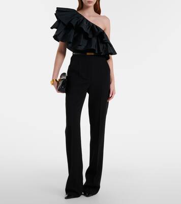 One-Shoulder-Top Elegante Orca aus Jersey und Taft | Max Mara