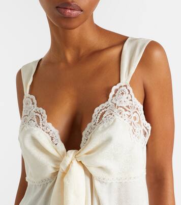 Lace-trimmed silk top | Chloé