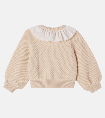 Baby Veertje ruffled cotton cardigan | Donsje