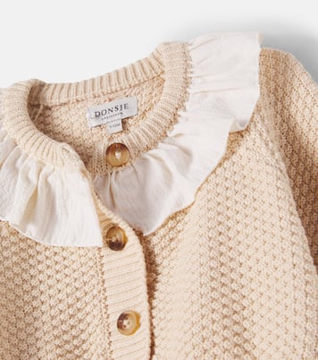 Baby Veertje ruffled cotton cardigan | Donsje