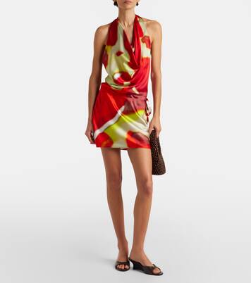 Abito corto Liora in misto seta con stampa | Staud
