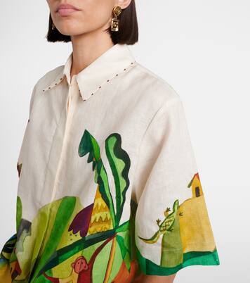 x Mokshini linen bowling shirt | Alémais