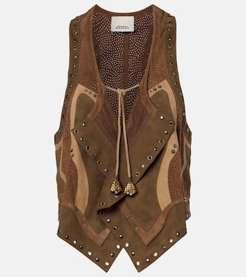 Kelby studded patchwork suede vest | Isabel Marant
