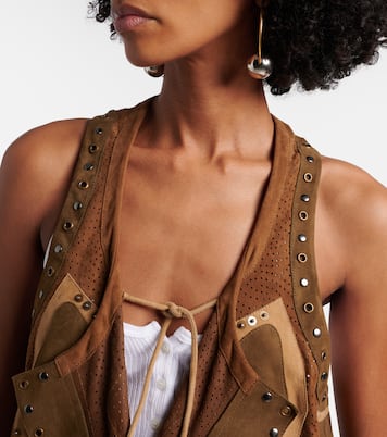 Kelby studded patchwork suede vest | Isabel Marant