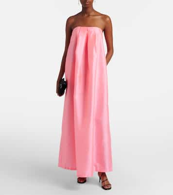 Pleated satin gown | Adriana Degreas