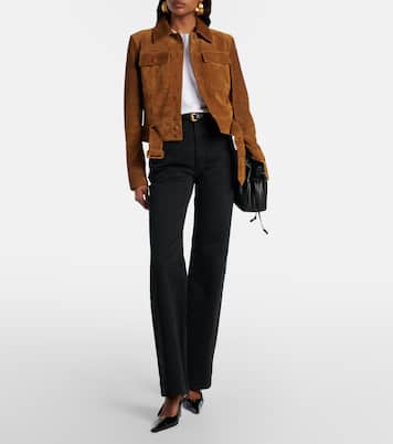 Cropped-Jacke aus Veloursleder | Saint Laurent