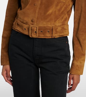 Cropped-Jacke aus Veloursleder | Saint Laurent