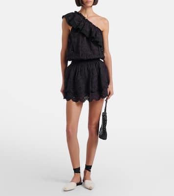 Vestido corto Bree de algodón con bordado inglés | Melissa Odabash