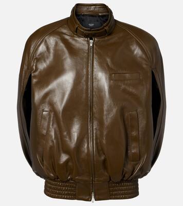Caped leather bomber jacket | Phoebe Philo