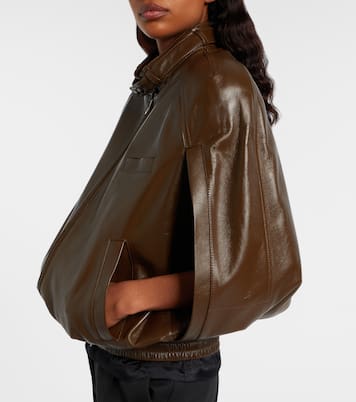 Caped leather bomber jacket | Phoebe Philo