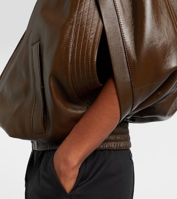 Caped leather bomber jacket | Phoebe Philo