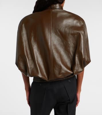 Caped leather bomber jacket | Phoebe Philo