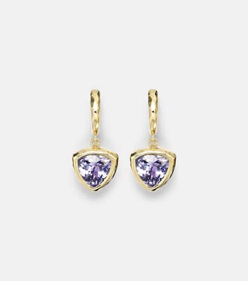 Hidden Gems 18kt gold (750/1000) hoop earrings with tanzanite | Octavia Elizabeth