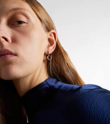 Hidden Gems 18kt gold (750/1000) hoop earrings with tanzanite | Octavia Elizabeth