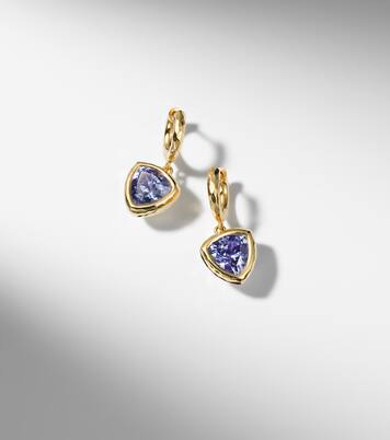 Hidden Gems 18kt gold (750/1000) hoop earrings with tanzanite | Octavia Elizabeth