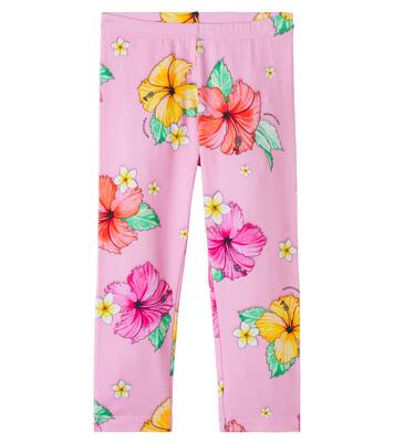 Floral cotton-blend jersey leggings | Monnalisa
