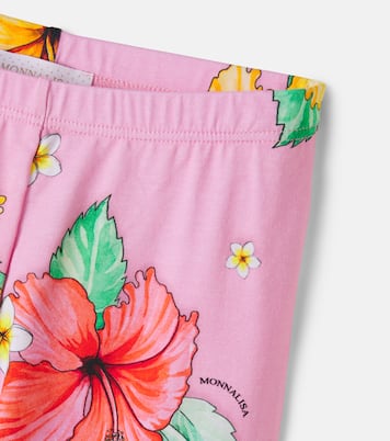 Floral cotton-blend jersey leggings | Monnalisa