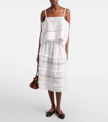 Linen midi skirt | Prada