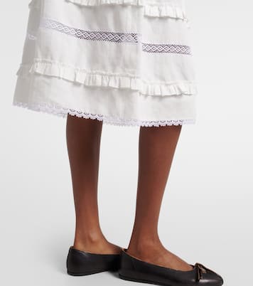 Linen midi skirt | Prada