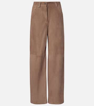 Suede wide-leg pants | Brunello Cucinelli