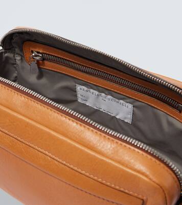 Bolso neceser de piel | Brunello Cucinelli