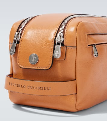 Bolso neceser de piel | Brunello Cucinelli