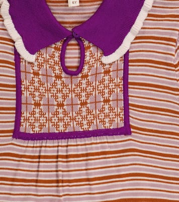 Robe Narwhale rayée en laine | Caramel