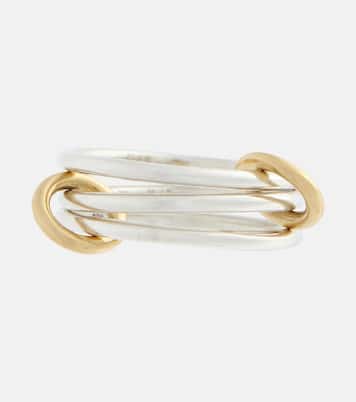 Solarium SG 18kt gold and sterling silver linked rings | Spinelli Kilcollin