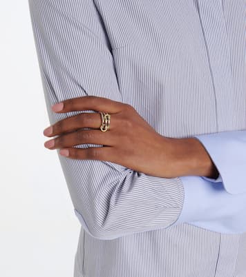 Solarium SG 18kt gold and sterling silver linked rings | Spinelli Kilcollin