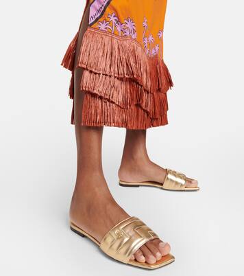 Themis metallic leather slides | Jimmy Choo