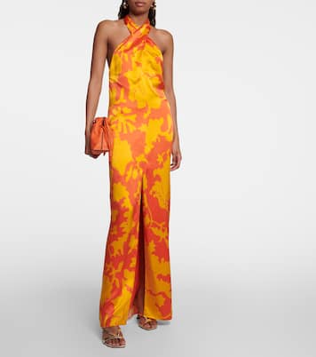 Bedrucktes Maxikleid aus Seide | SIR