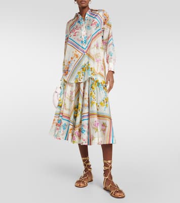 Bedruckter Midirock Halcyon aus Seide | Zimmermann