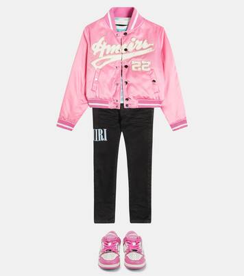 Logo sateen bomber jacket | Amiri Kids