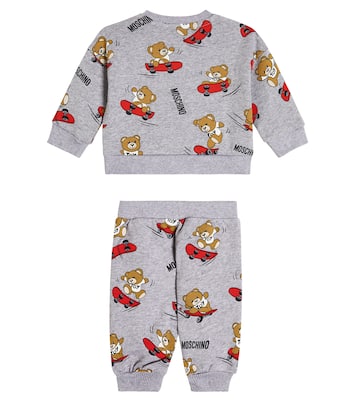 Baby printed sweatshirt and sweatpants set | Moschino Kids