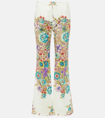 Floral cotton-blend flared pants | Etro